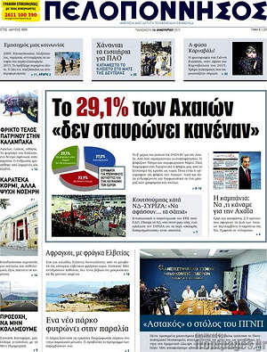 Πρωτοσέλιδο Πελοπόννησος