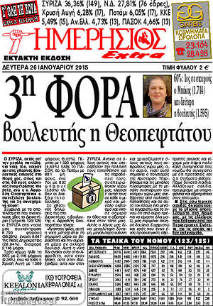 Πρωτοσέλιδο Ημερήσιος