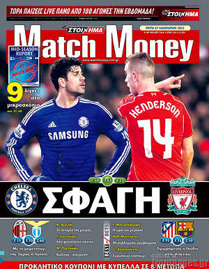 Πρωτοσέλιδο εφημερίδας Match Money - protoselida