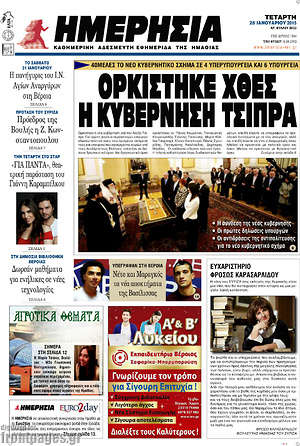 Πρωτοσέλιδο Ημερησία