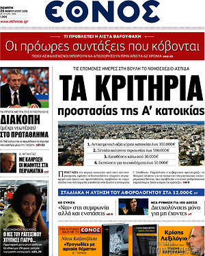 Έθνος: Τα κριτήρια προστασίας της Α' κατοικίας