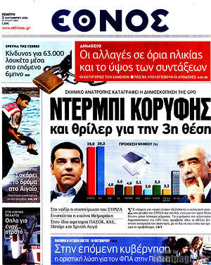 Έθνος: Ντέρμπι κορυφής και θρίλερ για την 3η θέση