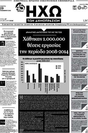 Πρωτοσέλιδο Ηχώ των Δημοπρασιών