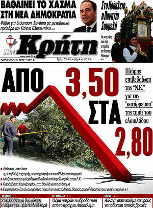 Πρωτοσέλιδο Νέα Κρήτη