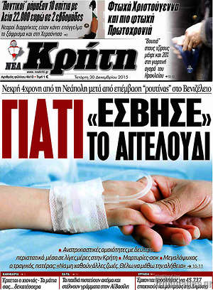 Πρωτοσέλιδο Νέα Κρήτη