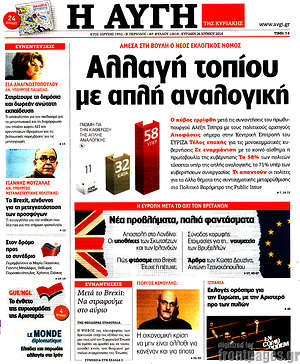 Αυγή: Αλλαγή τοπίου με απλή αναλογική