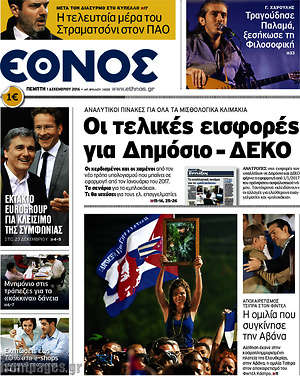 Έθνος: Οι τελικές εισφορές για Δημόσιο - ΔΕΚΟ