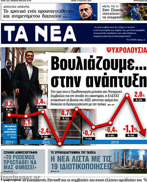 Τα Νέα: Βουλιάζουμε... στην ανάπτυξη
