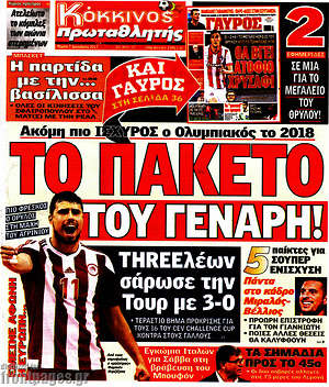 Πρωτοσέλιδο εφημερίδας Πρωταθλητής - protoselida