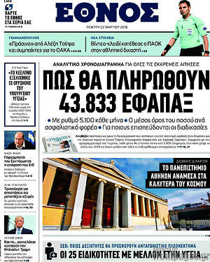 Έθνος: Πως θα πληρωθούν 43.833 εφάπαξ