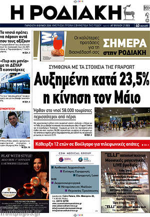 Πρωτοσέλιδο Η Ροδιακή