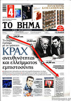 Το Βήμα: Κραχ ανευθυνότητας και ελλείμματος εμπιστοσύνης
