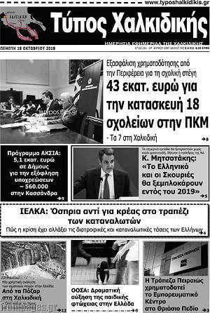 Πρωτοσέλιδο Τύπος Χαλκιδικής