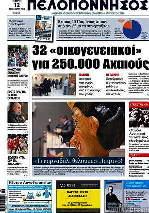 Πρωτοσέλιδο Πελοπόννησος