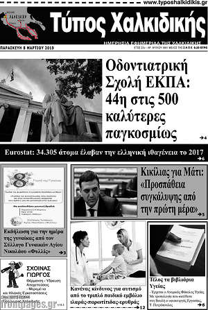 Πρωτοσέλιδο Τύπος Χαλκιδικής