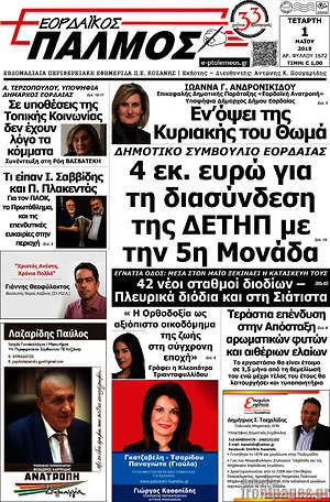 Πρωτοσέλιδο Εορδαϊκός Παλμός