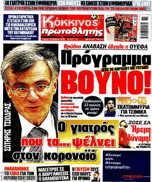 Πρωτοσέλιδο εφημερίδας Πρωταθλητής - protoselida
