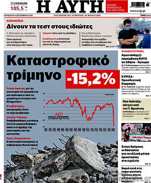 Αυγή: Καταστροφικό τρίμηνο -15,2%