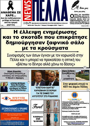 Πρωτοσέλιδο Πέλλα News
