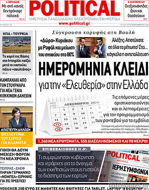 Πρωτοσέλιδο εφημερίδας Political - protoselida