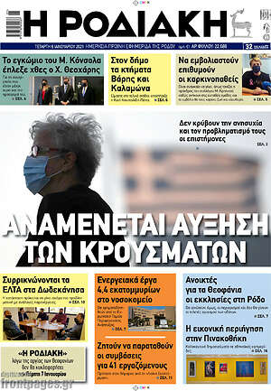 Πρωτοσέλιδο Η Ροδιακή