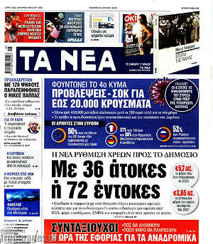 Τα Νέα: Με 36 άτοκες ή 72 έντοκες