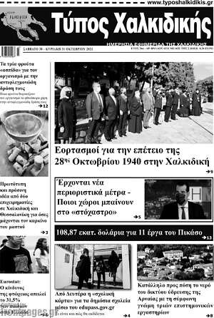 Πρωτοσέλιδο Τύπος Χαλκιδικής
