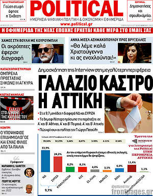 Πρωτοσέλιδο εφημερίδας Political - protoselida