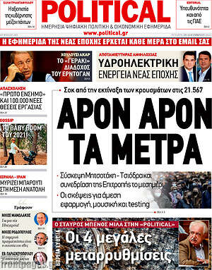 Πρωτοσέλιδο εφημερίδας Political - protoselida