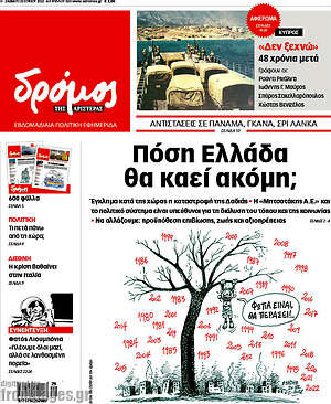 Πρωτοσέλιδο εφημερίδας Δρόμος της Αριστεράς - protoselida