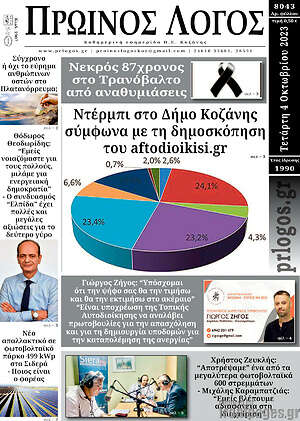 Πρωτοσέλιδο Πρωινός Λόγος