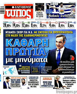 Ελεύθερος Τύπος: Καθαρή πρωτιά με μηνύματα