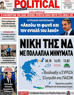 Πρωτοσέλιδο εφημερίδας Political - protoselida