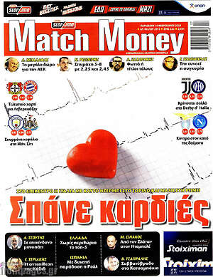 Πρωτοσέλιδο εφημερίδας Match Money - protoselida