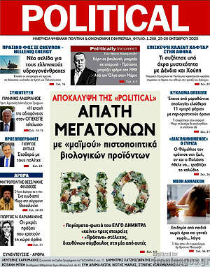 Πρωτοσέλιδο εφημερίδας Political - protoselida